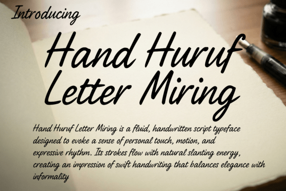 Hand Huruf Letter Miring: A Script Font for Handmade Creativity