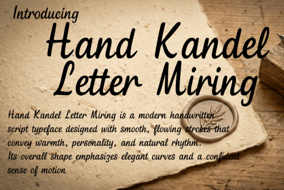 Hand Kandel Letter Miring